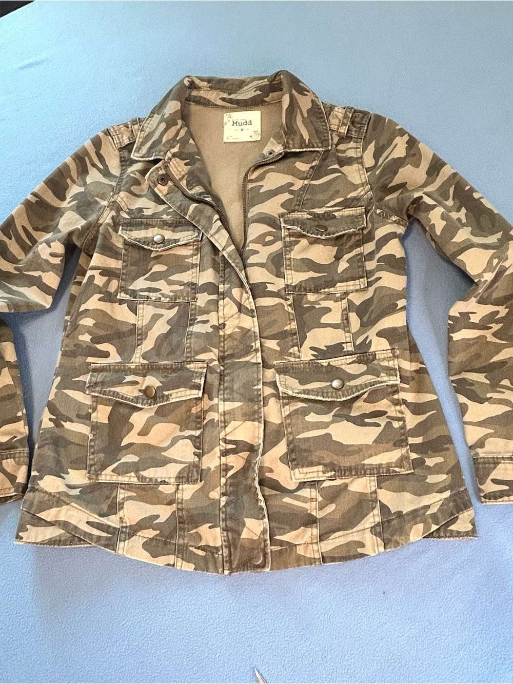 Mudd Women's Camouflage Utility Jacket- Camo 109661